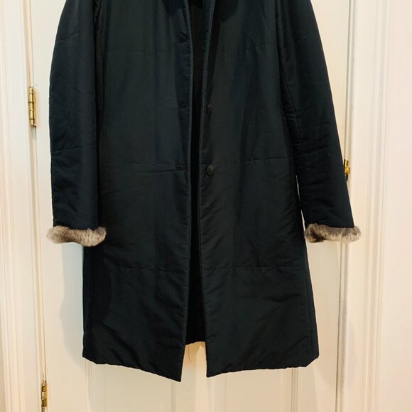 Cinzia Rocca Womens Top Over Coat, Sz 44 IT/ 8 US, Made In Italy Rabbit Fur - Picture 5 of 16